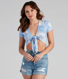 Cool Vibes Only Tie-Front Top is a trendy pick to create 2023 festival outfits, festival dresses, outfits for concerts or raves, and complete your best party outfits!