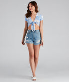 With fun and flirty details, Cool Vibes Only Tie-Front Top shows off your unique style for a trendy outfit for the summer season!