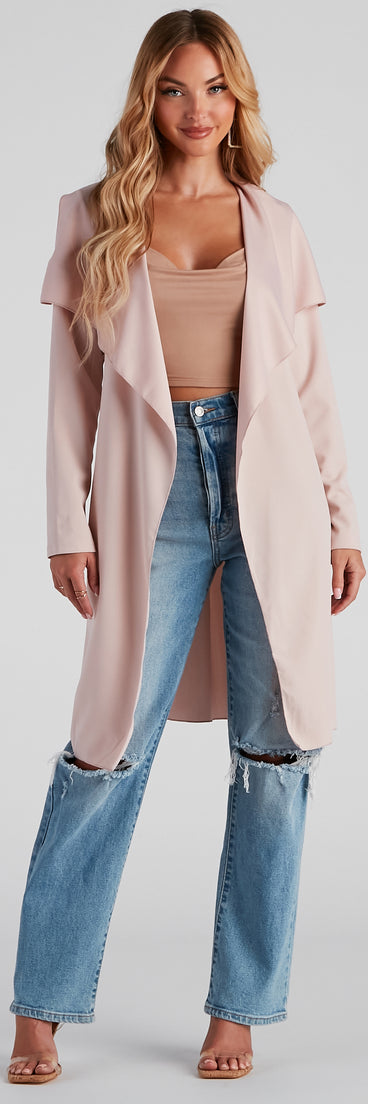 In Business Crepe Tie-Waist Duster helps create the best summer outfit for a look that slays at any event or occasion!