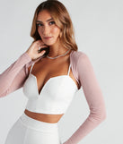 Glitter Mesh Knit Bolero is the perfect Homecoming look pick with on-trend details to make the 2023 HOCO dance your most memorable event yet!