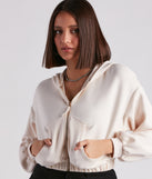 Off Duty Babe Luxe Zip Up Crop Hoodie helps create the best summer outfit for a look that slays at any event or occasion!