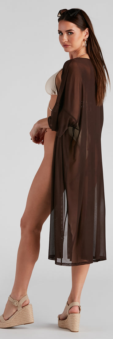 Essential Mesh Long Kimono helps create the best summer outfit for a look that slays at any event or occasion!