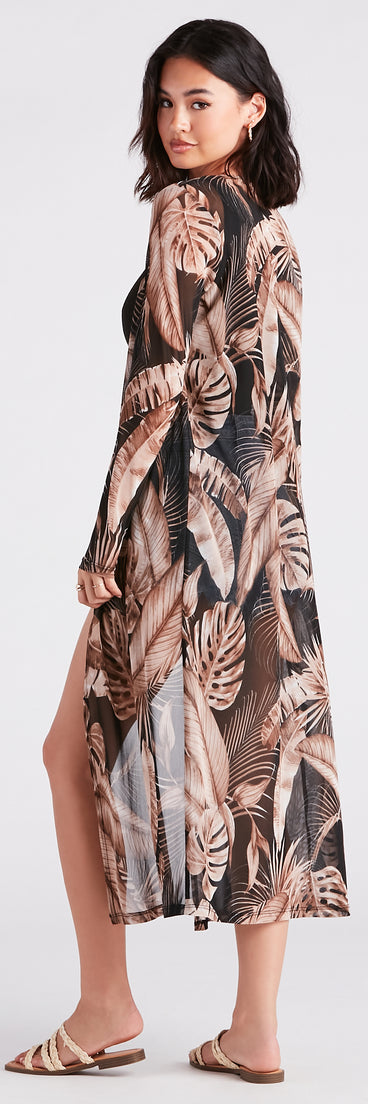 Feel The Breeze Palm Print Mesh Duster helps create the best summer outfit for a look that slays at any event or occasion!