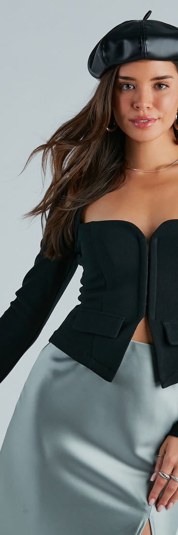 Dress To Impress Cropped Blazer Top Dress To Impress Cropped Blazer Top