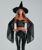 Spellbinding Beauty Rhinestone Spiderweb Print Black Bolero from Windsor's 2023 Halloween Costume Shop.