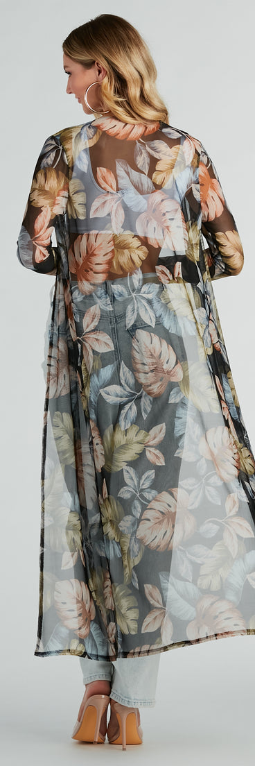 Get inspired with the Resort-Ready Tropical Print Mesh Duster, a feed-worthy piece that’s part of Windsor's updated and curated women’s clothing edit packed with must-have fall outfit ideas.