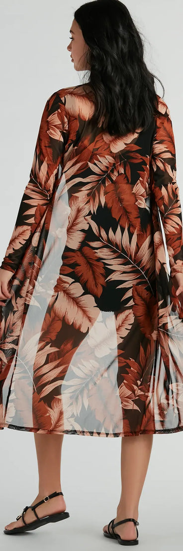 Sway With The Palm Print Mesh Duster