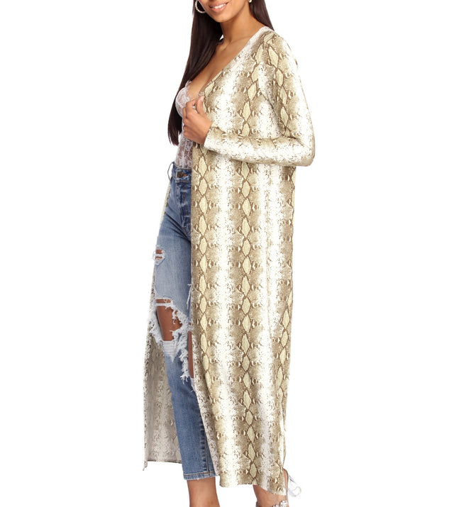 Brushed Knit Snakeskin Duster for 2022 festival outfits, festival dress, outfits for raves, concert outfits, and/or club outfits