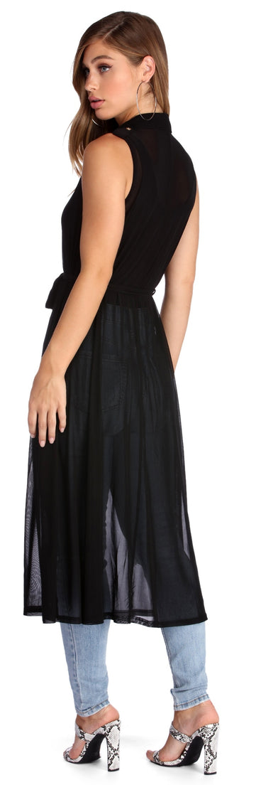 In The Sheer Mesh Vest Duster for 2022 festival outfits, festival dress, outfits for raves, concert outfits, and/or club outfits