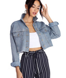 Just A Rumor Cropped Denim Jacket