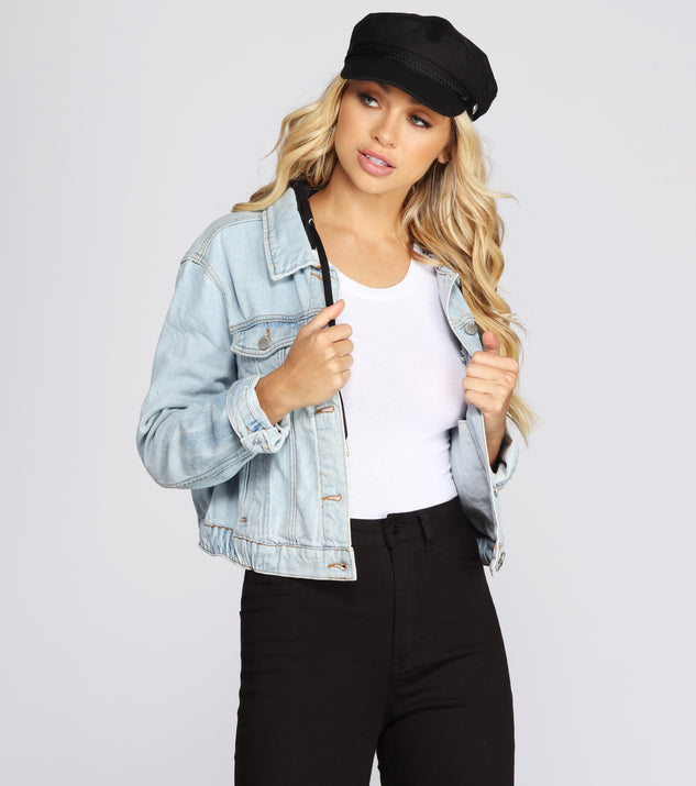 Casually Covered Denim Hoodie Jacket helps create the best summer outfit for a look that slays at any event or occasion!