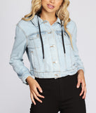 Casually Covered Denim Hoodie Jacket for 2023 festival outfits, festival dress, outfits for raves, concert outfits, and/or club outfits