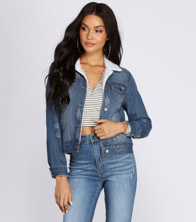 Fleece On Fleek Denim Jacket helps create the best summer outfit for a look that slays at any event or occasion!