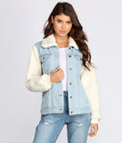 Sherpa Sleeve Denim Jacket is a trendy pick to create 2023 festival outfits, festival dresses, outfits for concerts or raves, and complete your best party outfits!