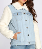 Sherpa Sleeve Denim Jacket is a trendy pick to create 2023 festival outfits, festival dresses, outfits for concerts or raves, and complete your best party outfits!