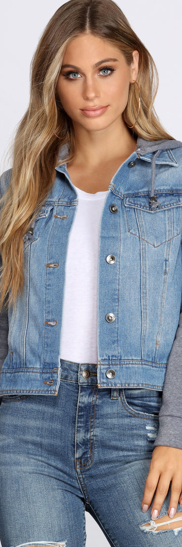 Casual And Classic Denim Hoodie Jacket helps create the best summer outfit for a look that slays at any event or occasion!