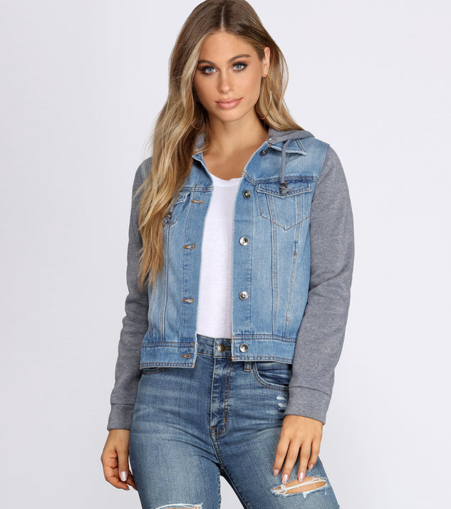 Casual And Classic Denim Hoodie Jacket Windsor