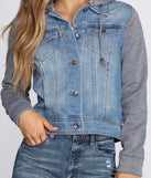 Casual And Classic Denim Hoodie Jacket for 2023 festival outfits, festival dress, outfits for raves, concert outfits, and/or club outfits