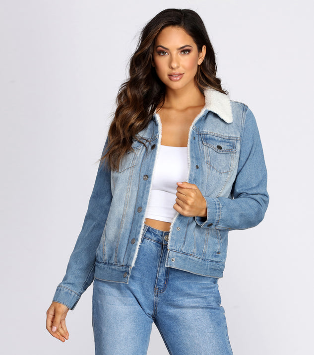 Sherpa Lined Denim Jacket helps create the best summer outfit for a look that slays at any event or occasion!