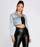 Frayed So Acid Wash Cropped Denim Jacket is a trendy pick to create 2024 concert outfits, festival dresses, outfits for raves, or to complete your best party outfits or clubwear!