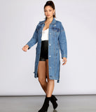 Be That Babe Belted Long Denim Jacket helps create the best summer outfit for a look that slays at any event or occasion!