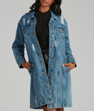 Distressed Denim Long Line Jacket helps create the best summer outfit for a look that slays at any event or occasion!