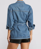 Oversized Belted Denim Jacket for 2023 festival outfits, festival dress, outfits for raves, concert outfits, and/or club outfits