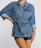 Oversized Belted Denim Jacket helps create the best summer outfit for a look that slays at any event or occasion!