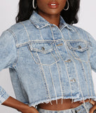 Drippin' In Rhinestones Crop Denim Jacket is a trendy pick to create 2023 festival outfits, festival dresses, outfits for concerts or raves, and complete your best party outfits!