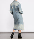 Stylishly Destructed Long Line Denim Jacket helps create the best summer outfit for a look that slays at any event or occasion!