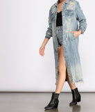 Stylishly Destructed Long Line Denim Jacket helps create the best summer outfit for a look that slays at any event or occasion!