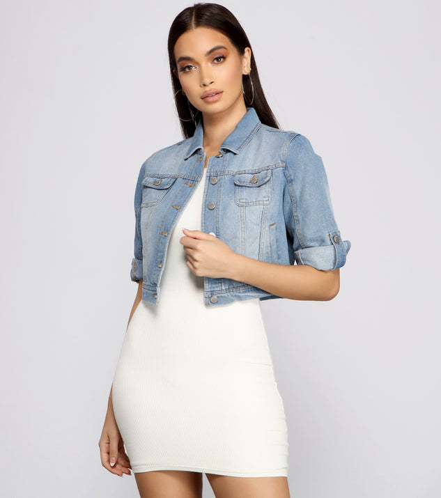 Your Go To Cropped Denim Jacket helps create the best summer outfit for a look that slays at any event or occasion!