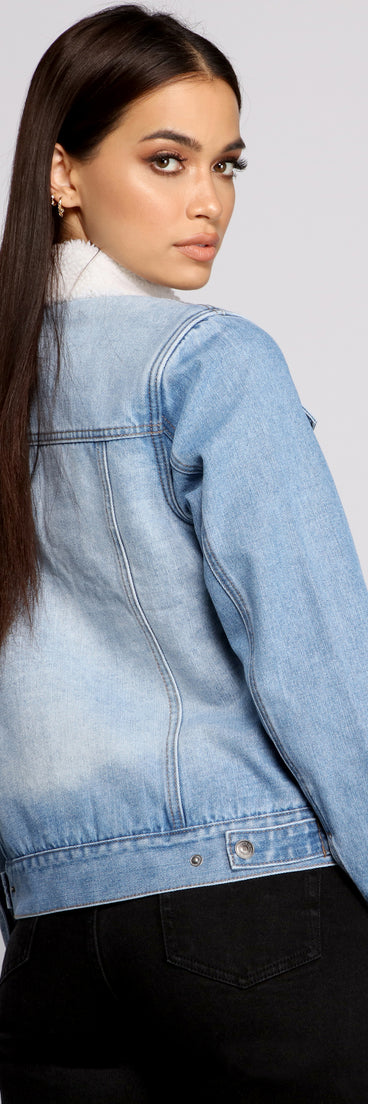 Cozy Cutie Sherpa Knit Denim Jacket helps create the best summer outfit for a look that slays at any event or occasion!