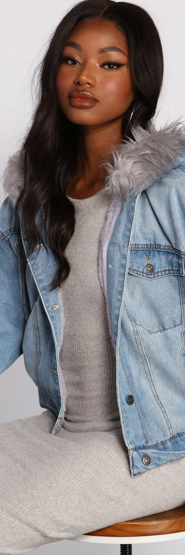 Casual And Cozy Hooded Denim Jacket helps create the best summer outfit for a look that slays at any event or occasion!