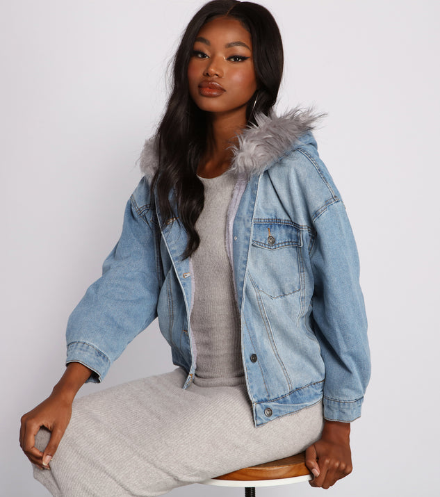 Casual And Cozy Hooded Denim Jacket helps create the best summer outfit for a look that slays at any event or occasion!