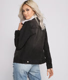 Cozy And Casual Sherpa Denim Jacket for 2023 festival outfits, festival dress, outfits for raves, concert outfits, and/or club outfits