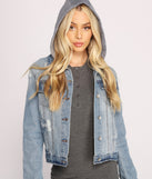 Cute And Casual Hooded Denim Jacket helps create the best summer outfit for a look that slays at any event or occasion!