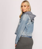 Cute And Casual Hooded Denim Jacket for 2023 festival outfits, festival dress, outfits for raves, concert outfits, and/or club outfits