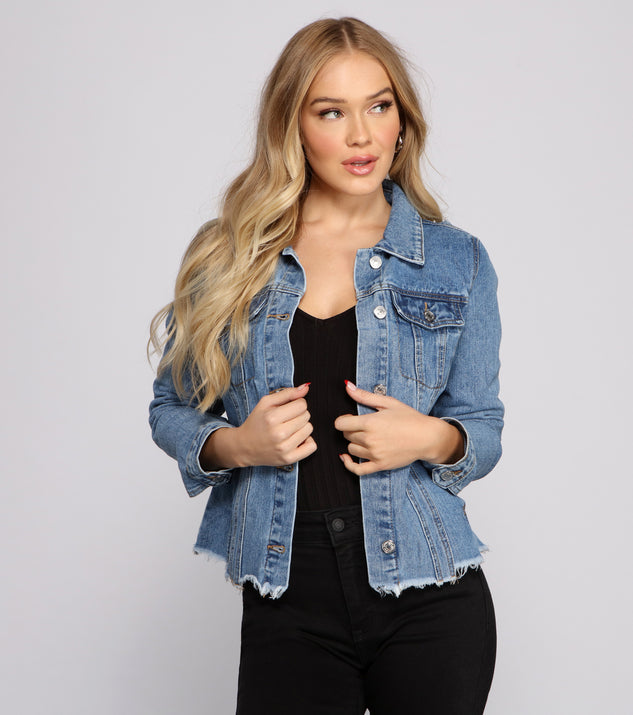 Fashionably Frayed Denim Jacket helps create the best summer outfit for a look that slays at any event or occasion!