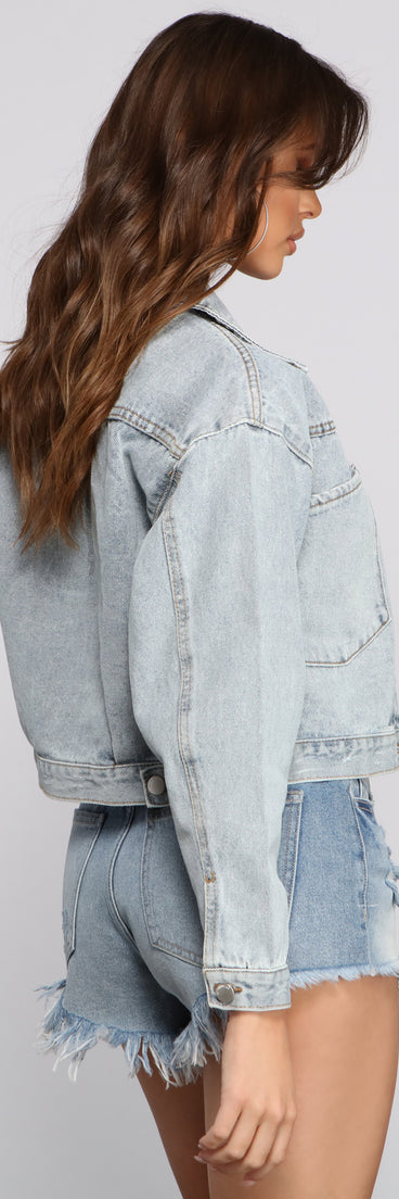 Vintage Glam Oversized Denim Jacket helps create the best summer outfit for a look that slays at any event or occasion!