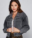 Trendy Moment Oversized Cropped Denim Jacket helps create the best summer outfit for a look that slays at any event or occasion!