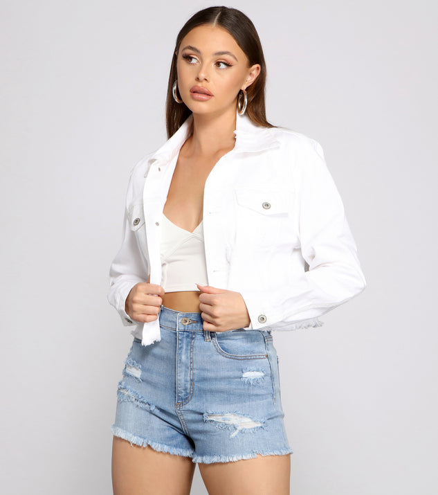 Feeling Good Cropped Denim Jacket helps create the best summer outfit for a look that slays at any event or occasion!
