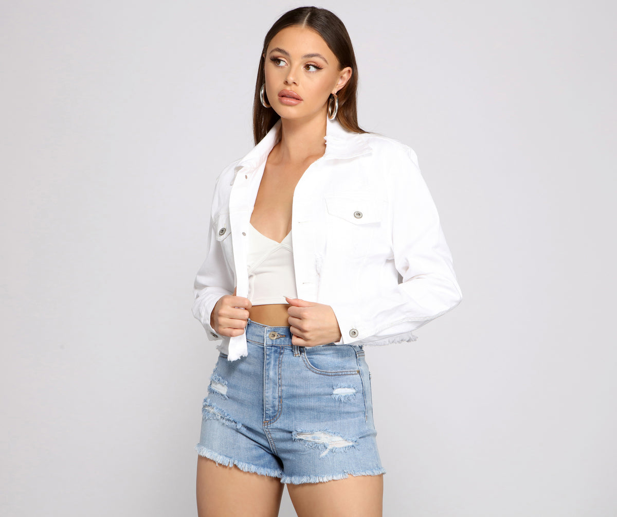 Feeling Good Cropped Denim Jacket