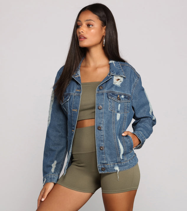 Edgy Everyday Destructed Denim Jacket helps create the best summer outfit for a look that slays at any event or occasion!