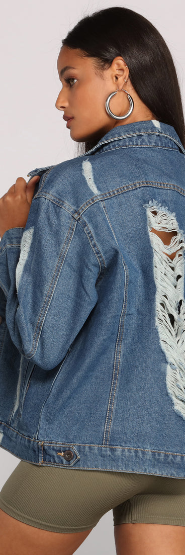 Edgy Everyday Destructed Denim Jacket helps create the best summer outfit for a look that slays at any event or occasion!