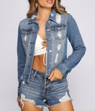 Basic Vibes Destructed Denim Jacket helps create the best summer outfit for a look that slays at any event or occasion!