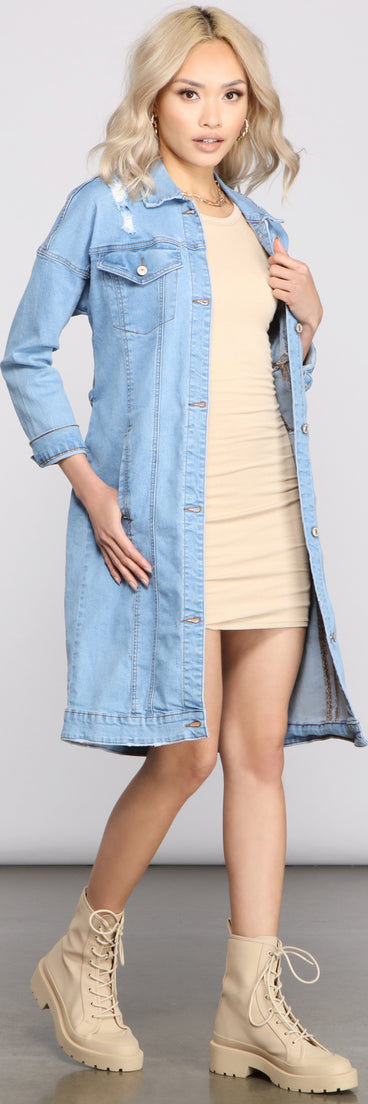 All The Deets Longline Denim Jacket helps create the best summer outfit for a look that slays at any event or occasion!
