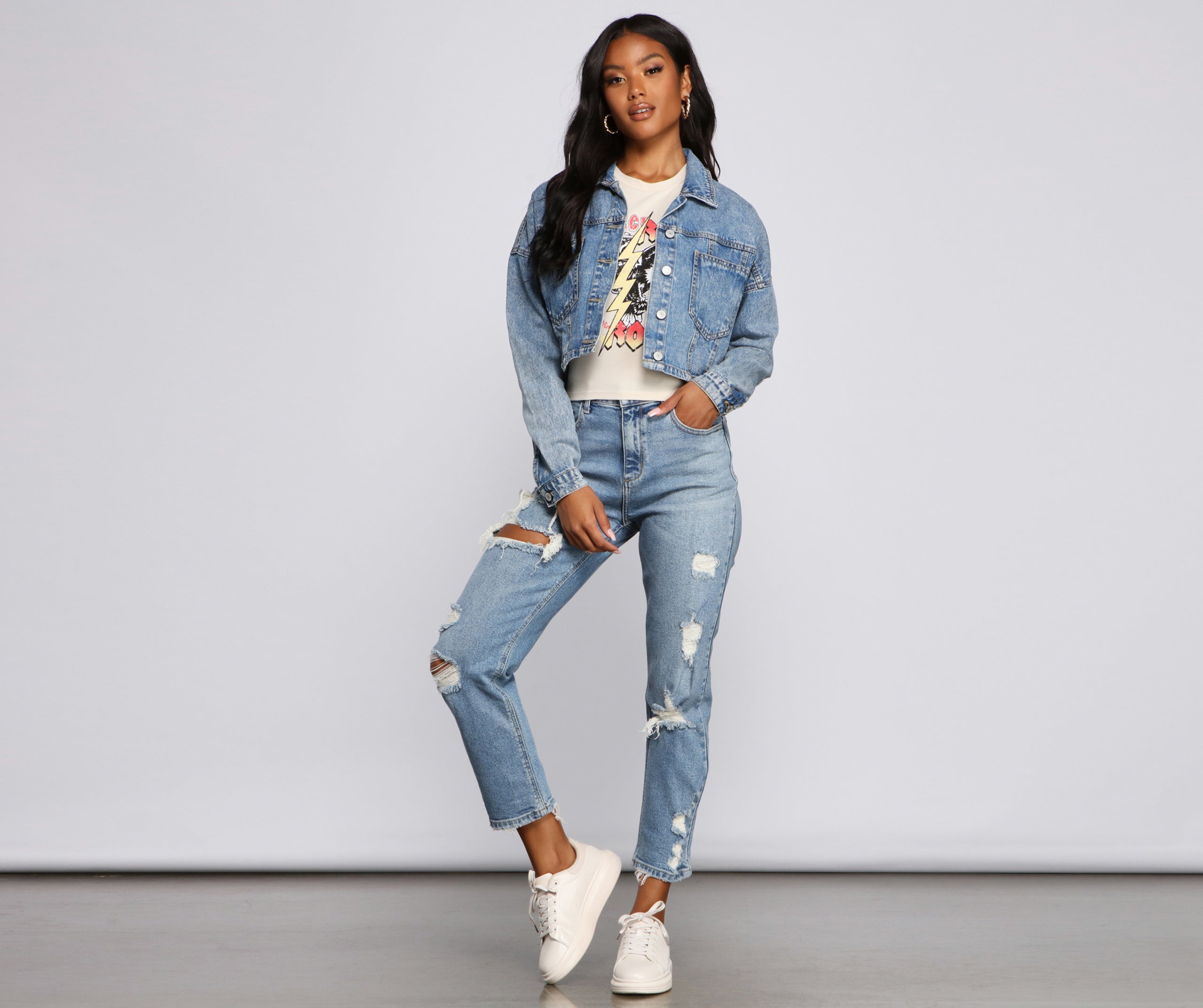 The Next Level Cropped Denim Jacket | Windsor
