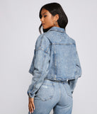 The Next Level Cropped Denim Jacket is a trendy pick to create 2023 festival outfits, festival dresses, outfits for concerts or raves, and complete your best party outfits!