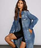 Such A Vibe Long-Line Denim Jacket helps create the best summer outfit for a look that slays at any event or occasion!